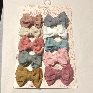 Lilly Bloom Set of 10 Clip-in Hairbows NWT